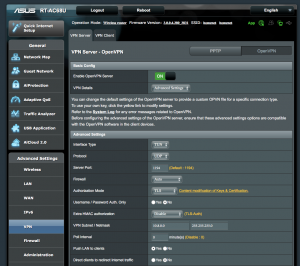 VPN Server Configuration Screen